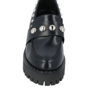 Black Studded Loafers